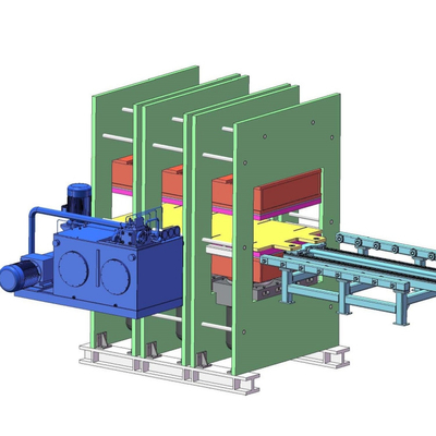 Heat Exchanger Rubber Sealing Strip Flat Vulcanizing Machine - Double Working Layer - Manual Mold Entry And Exit Hot Press